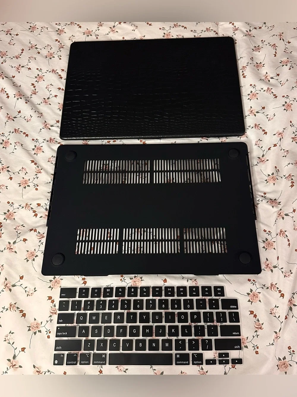 Black Croc Texture Laptop Skin with Matching Keyboard Cover